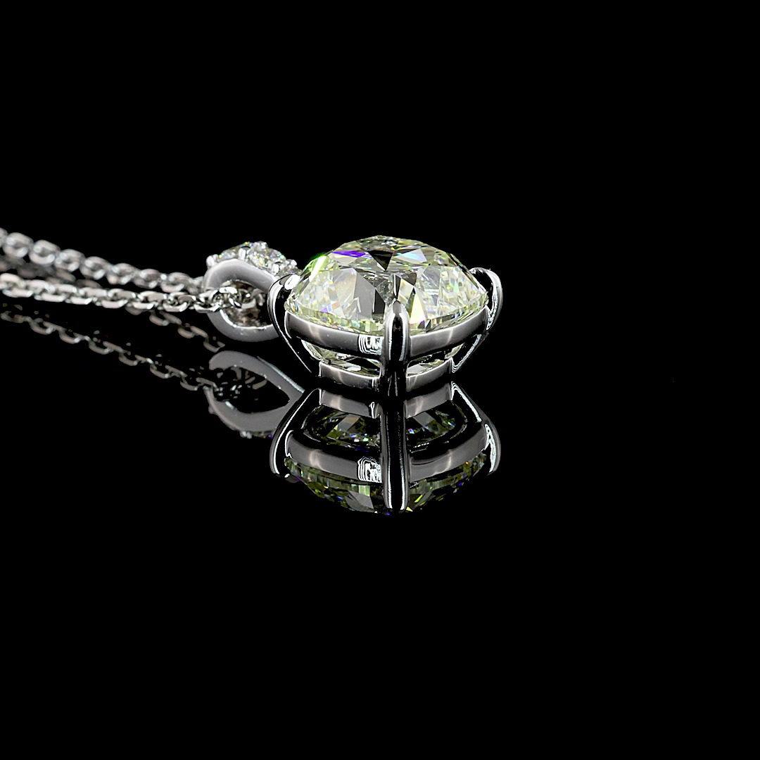 Pendant Square Antique Cushion 14K White Gold PD1023