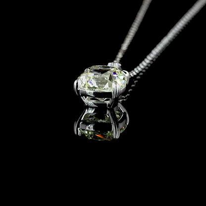 Pendant Square Antique Cushion 14K White Gold PD1023