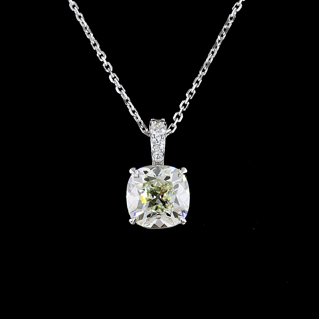 Pendant Antique Cushion 14K White Gold PD1024