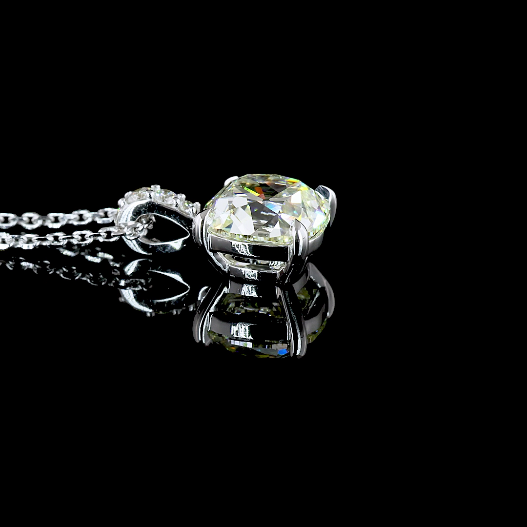 Pendant Antique Cushion 14K White Gold PD1024