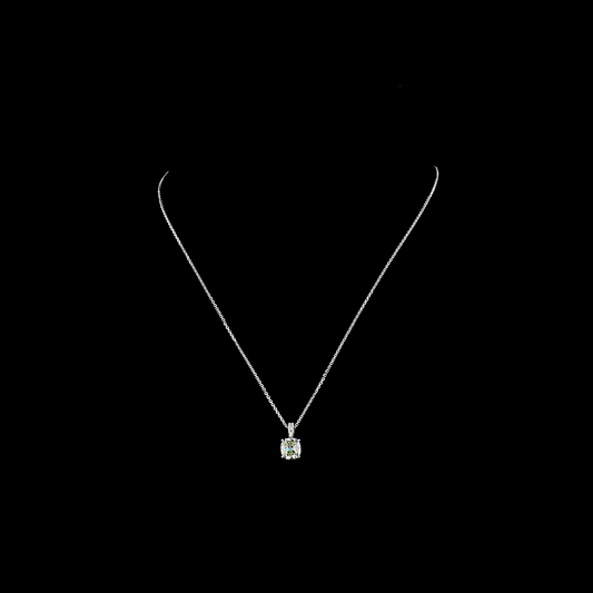 Pendant Square Antique Cushion 14K White Gold PD1025