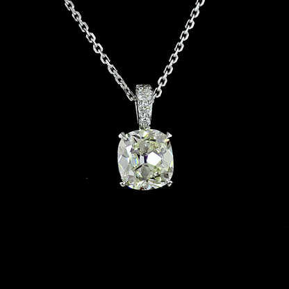 Pendant Square Antique Cushion 14K White Gold PD1025