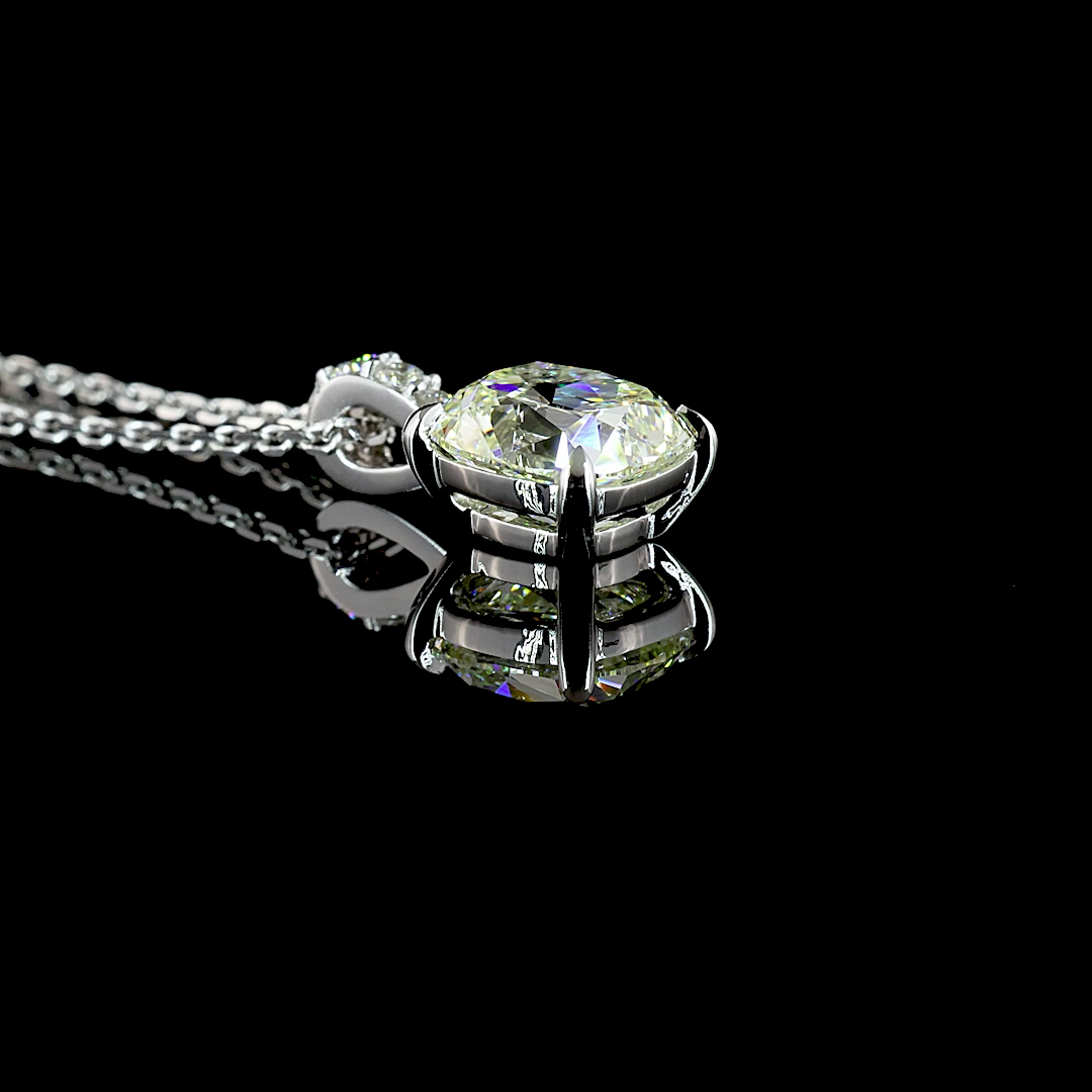 Pendant Square Antique Cushion 14K White Gold PD1025