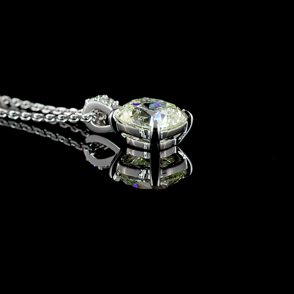 Pendant Square Antique Cushion 14K White Gold PD1025