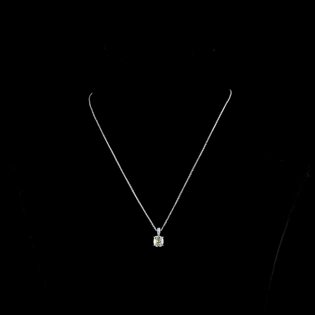 Pendant Antique Cushion 14K White Gold PD1033