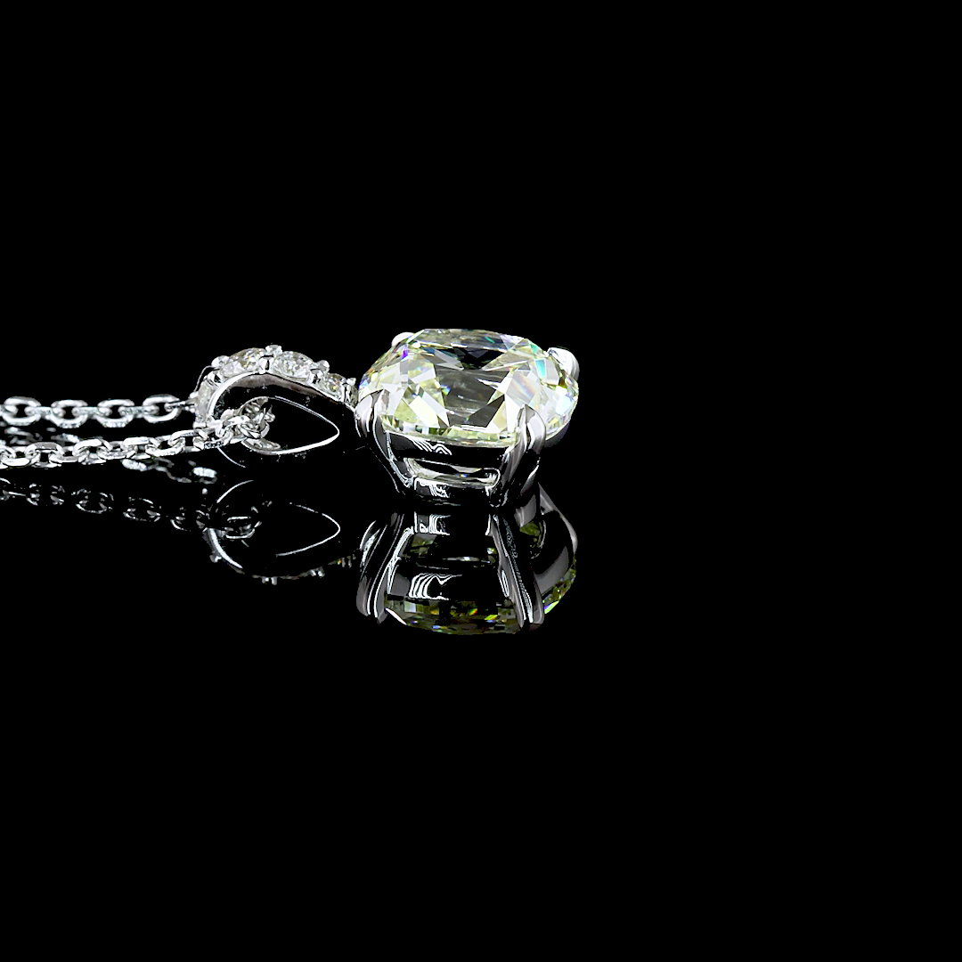 Pendant Antique Cushion 14K White Gold PD1033