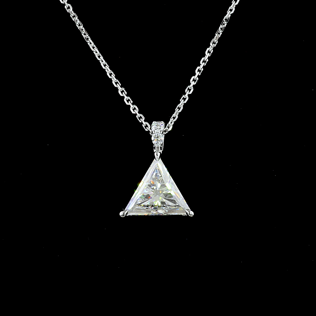 Pendant Triangle 14K White Gold PD1051