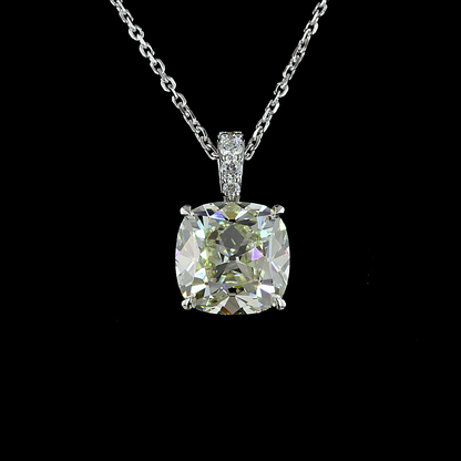 Pendant Antique Cushion 14K White Gold PD1054