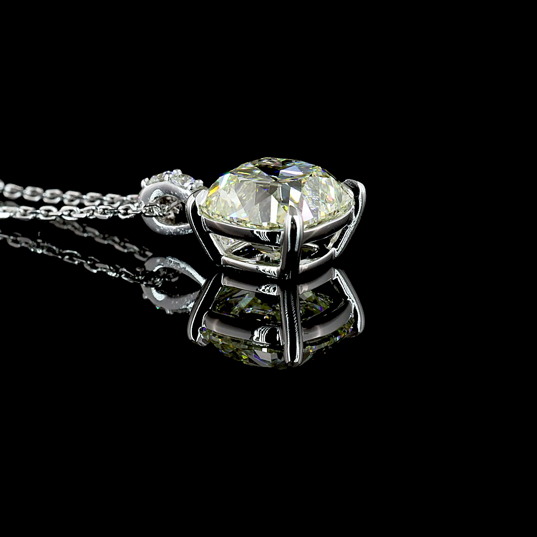 Pendant Antique Cushion 14K White Gold PD1054