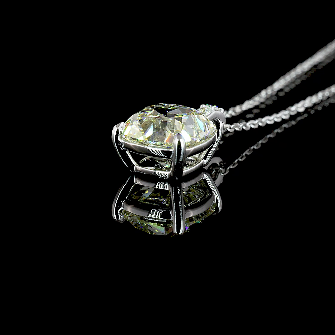 Pendant Antique Cushion 14K White Gold PD1054