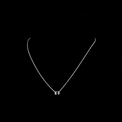 Solitaire Pendant Emerald 14K White Gold PD1412