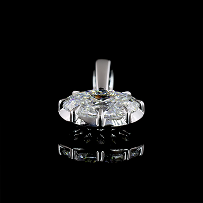 Solitaire Pendant Oval 14K White Gold PD1481
