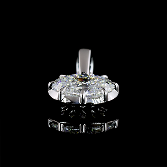 Solitaire Pendant Oval 14K White Gold PD1481