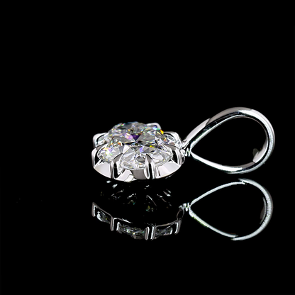 Solitaire Pendant Oval 14K White Gold PD1481