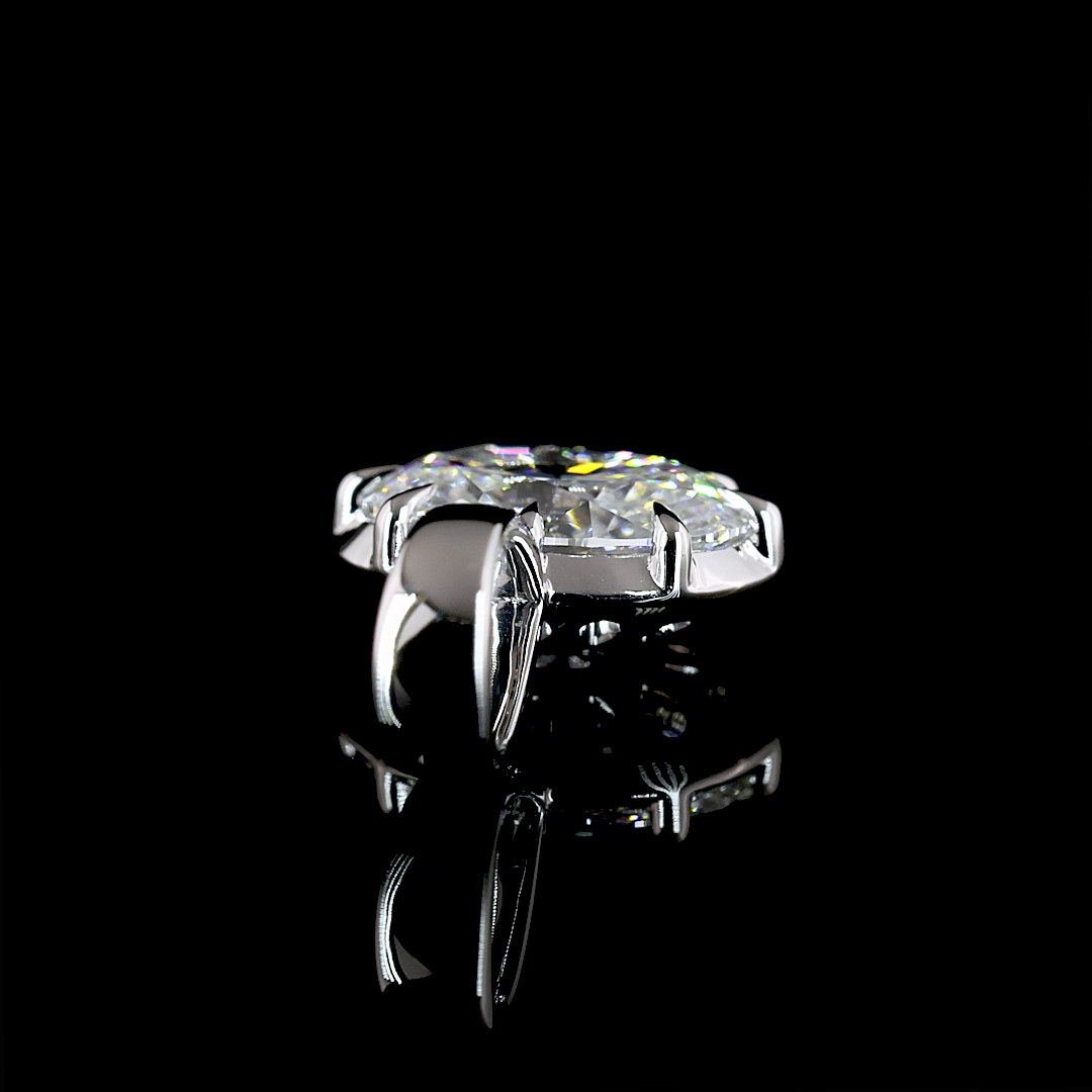 Solitaire Pendant Oval 14K White Gold PD1481