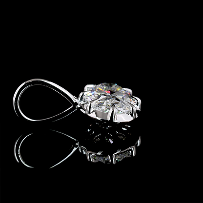 Solitaire Pendant Oval 14K White Gold PD1481