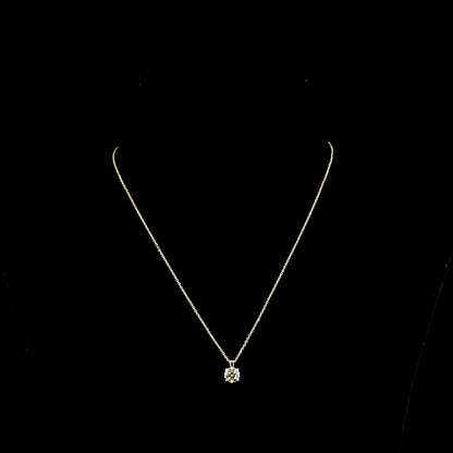 Solitaire Pendant Round 14K Yellow Gold PD1590