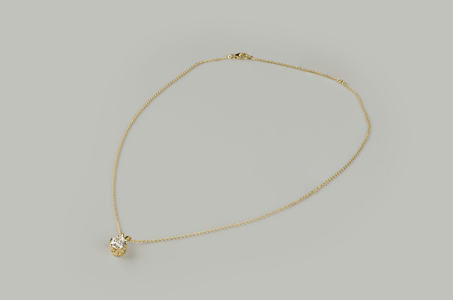 Solitaire Pendant Old European Brilliant 14K Yellow Gold PD137