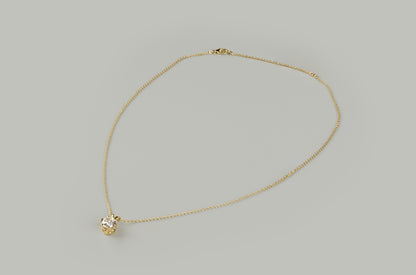 Solitaire Pendant Old European Brilliant 14K Yellow Gold PD137