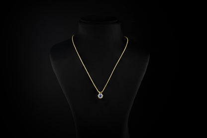 Solitaire Pendant Old European Brilliant 14K Yellow Gold PD137