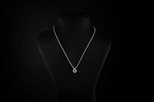 Solitaire Pendant Old European Brilliant 14K Yellow Gold PD137