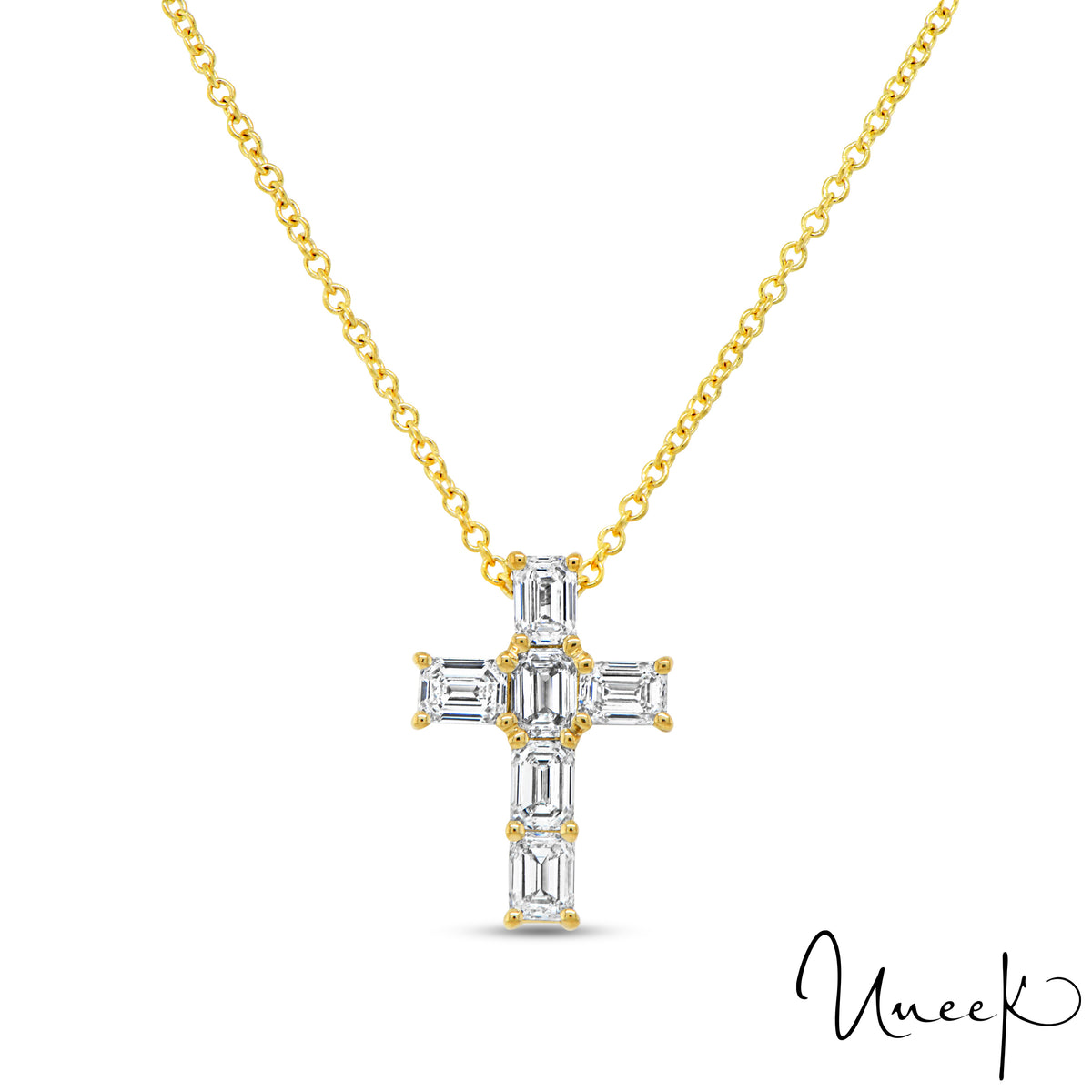 Uneek Cross Pendant 18K White Gold PN4016EC-SM