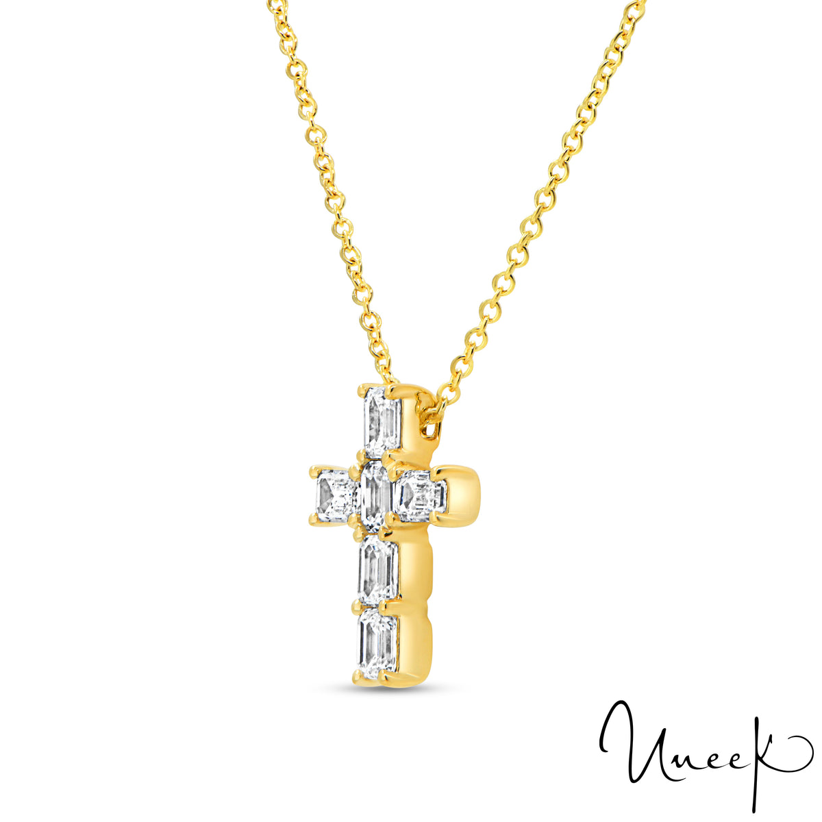 Uneek Cross Pendant 18K White Gold PN4016EC-SM