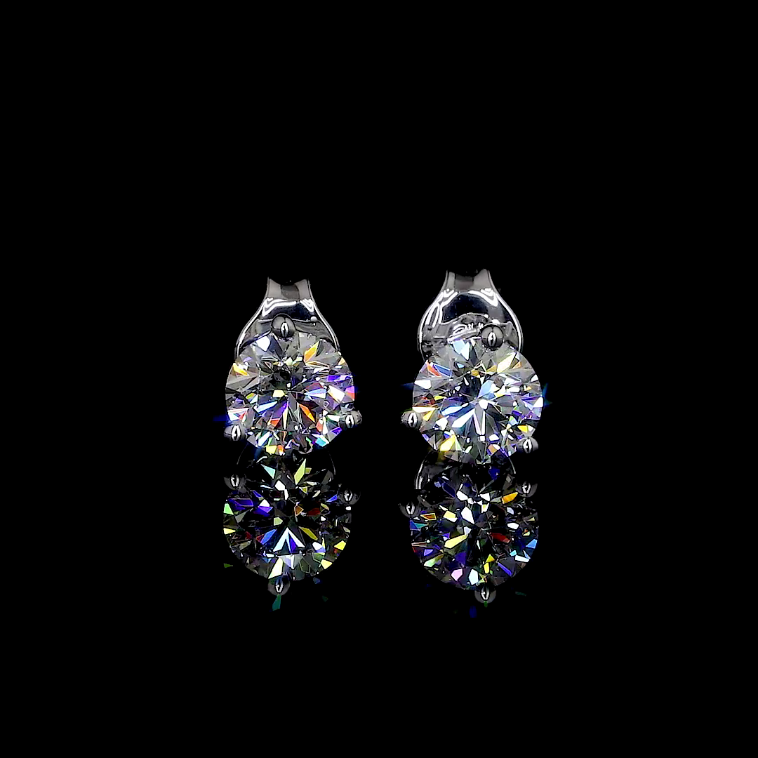 Martini Earring Round 14K White Gold R300W14M273