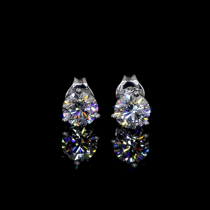 Martini Earring Round 14K White Gold R300W14M273