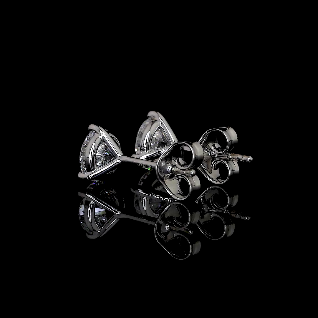 Martini Earring Round 14K White Gold R300W14M273