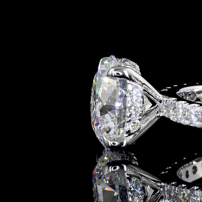 Hidden Halo Ring Round 14K White Gold RG2041