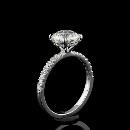 Hidden Halo Ring Round 14K White Gold RG2041