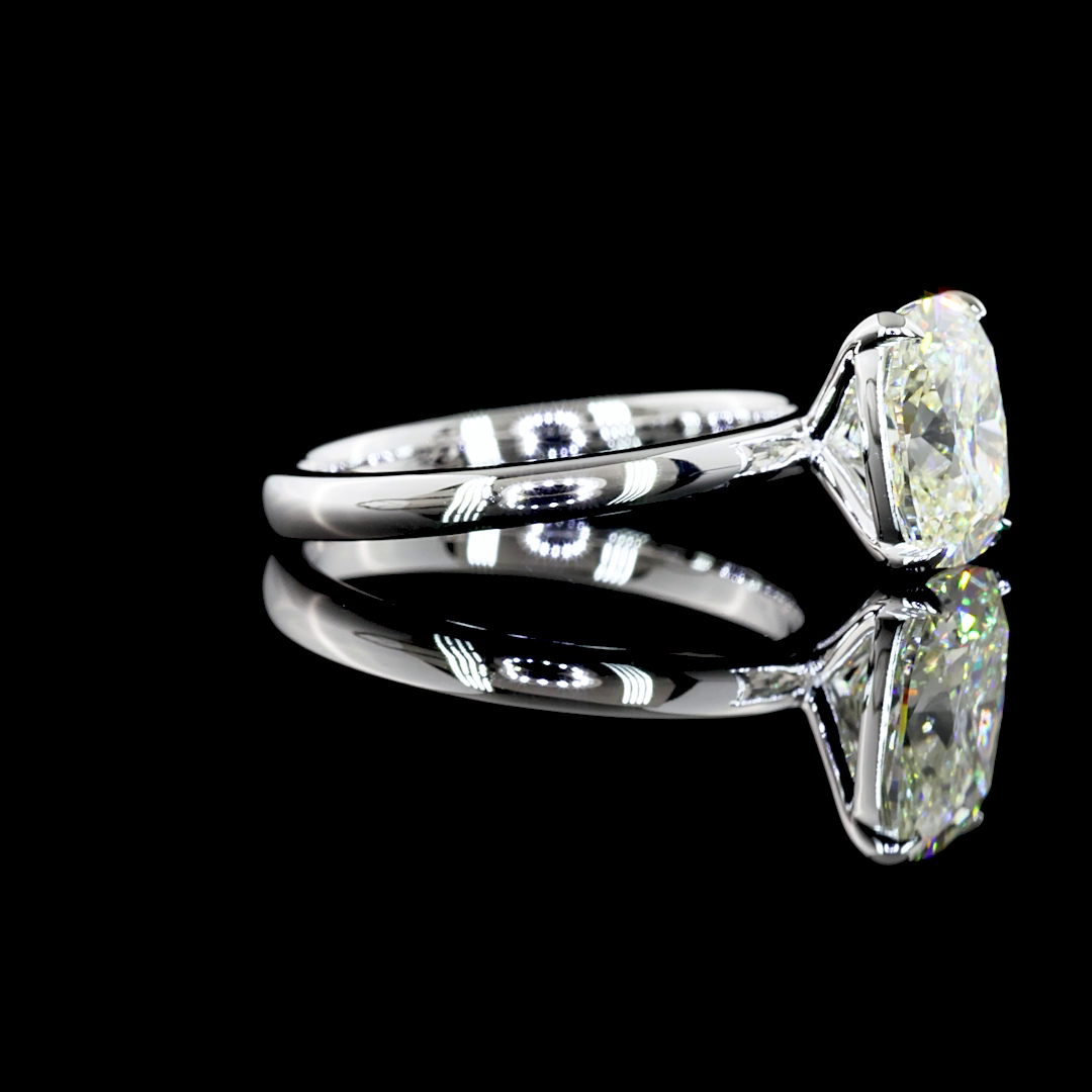 Solitaire Ring Cushion Brilliant 14K White Gold RG2156