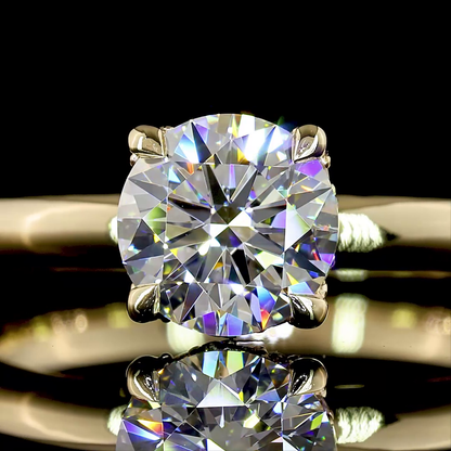 Hidden Halo Ring Round 14K Yellow Gold RG3577