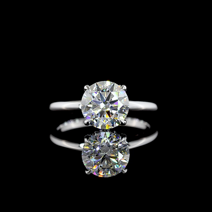 Hidden Halo Ring Round 14K White Gold RG3584