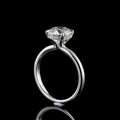 Hidden Halo Ring Round 14K White Gold RG3584