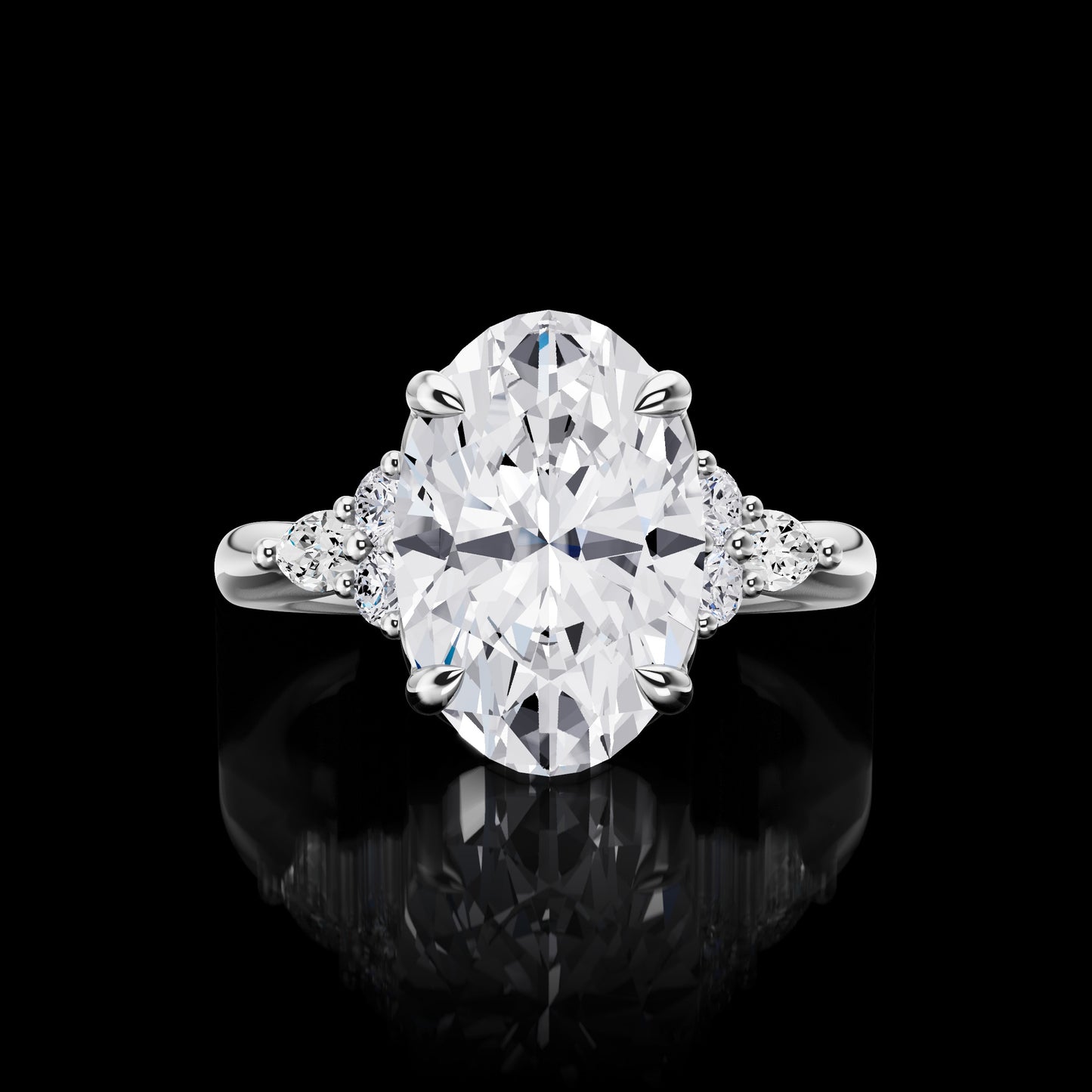 Special Ring Oval 14K White Gold RG4052