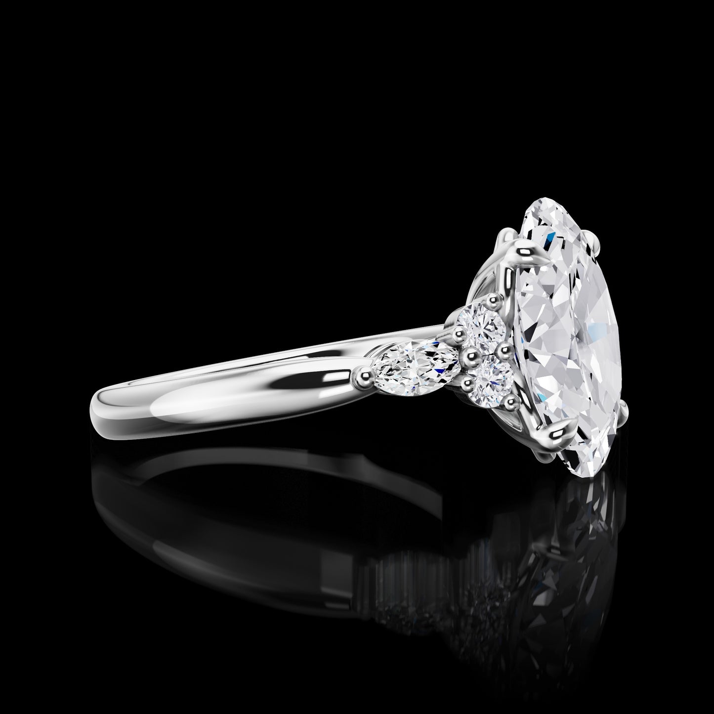 Special Ring Oval 14K White Gold RG4052