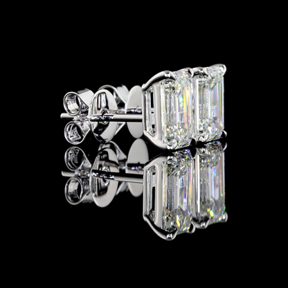 Studs Earring Emerald 14K White Gold ER3686