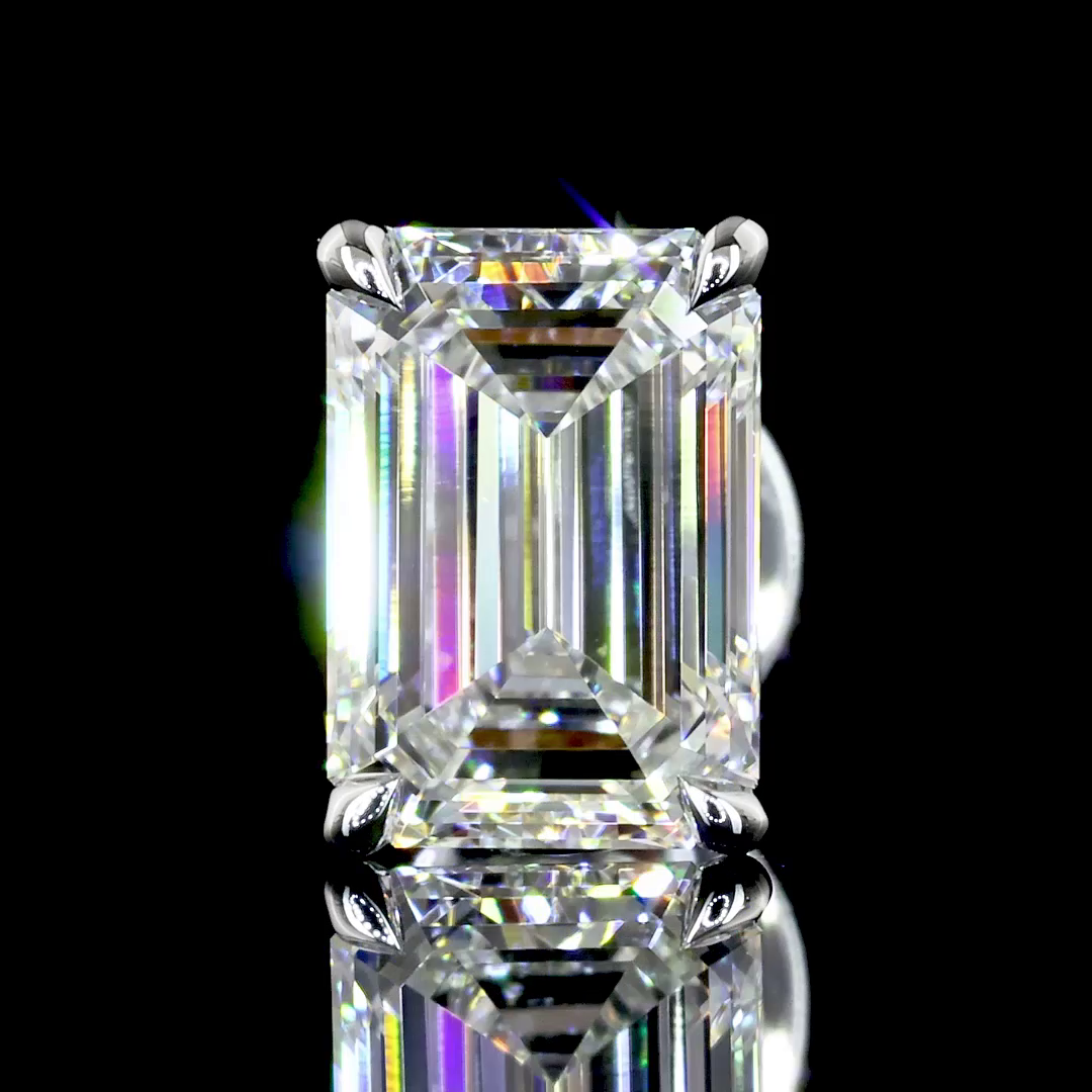 Studs Earring Emerald 14K White Gold ER3686