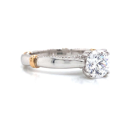 Verragio Solitaire Milgrain Engagement Ring in 18K White & Rose Gold