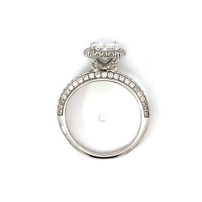 Halo Engagement Ring in 18k White Gold