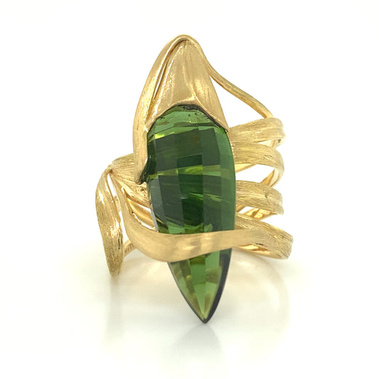 Tourmaline Ring in 18K Green Gold