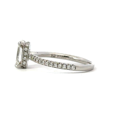 Hidden Halo Engagement Ring in Platinum