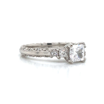 Tacori Five Stone Princess & Pave Set Engagement Ring in Platinum
