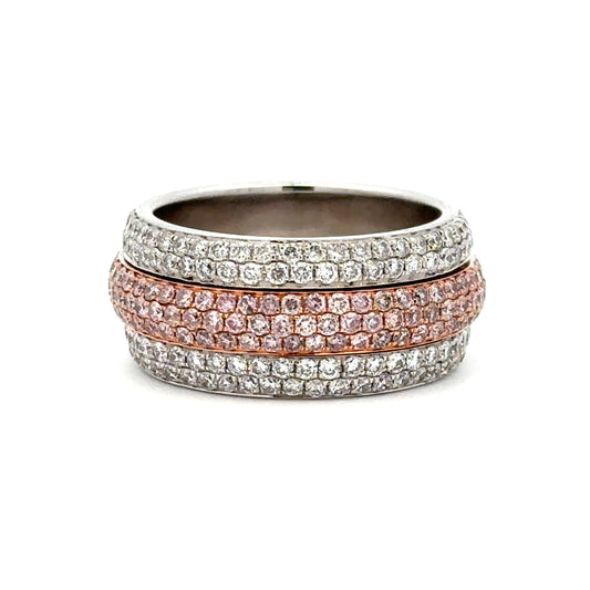 Diamond Spinning Ring in 18K White & Rose Gold