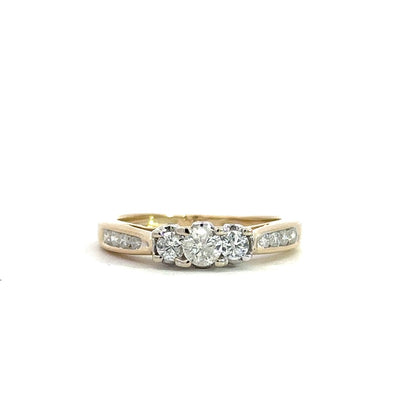Diamond Ring in 14k White & Yellow Gold