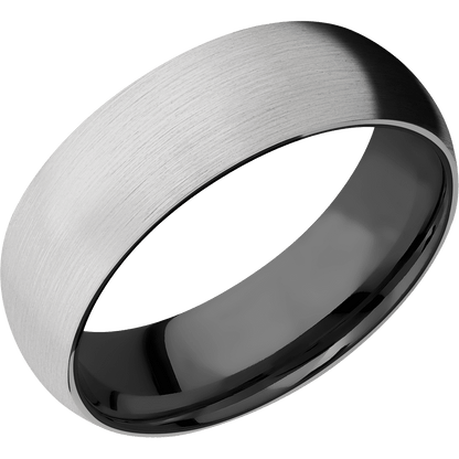 14K White Gold + Satin Finish + Zirconium