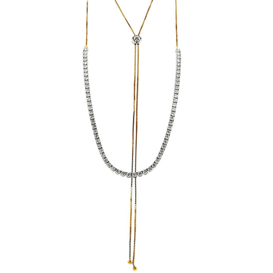 Adjustable Tennis Necklace in 18k Gold with Diamonds - Simon G. Jewelry