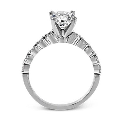 Simon G. Side Stone Bridal Set in 18K White Gold